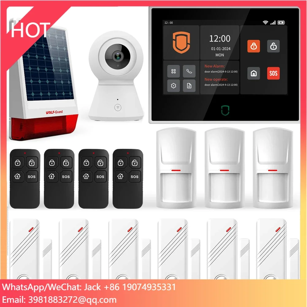 

TuyaSmart Life Wireless 7inch Touch Screen IPS 4G GSM SMS WIFI Home Burglar Security Alarm System