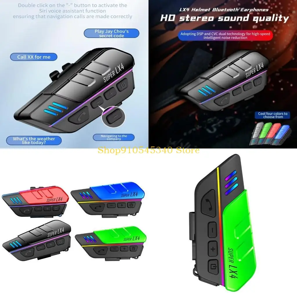 

U2JA Motorcycle Earphone Music Interphone Waterproof Bluetooth-compatible Intercom Headset