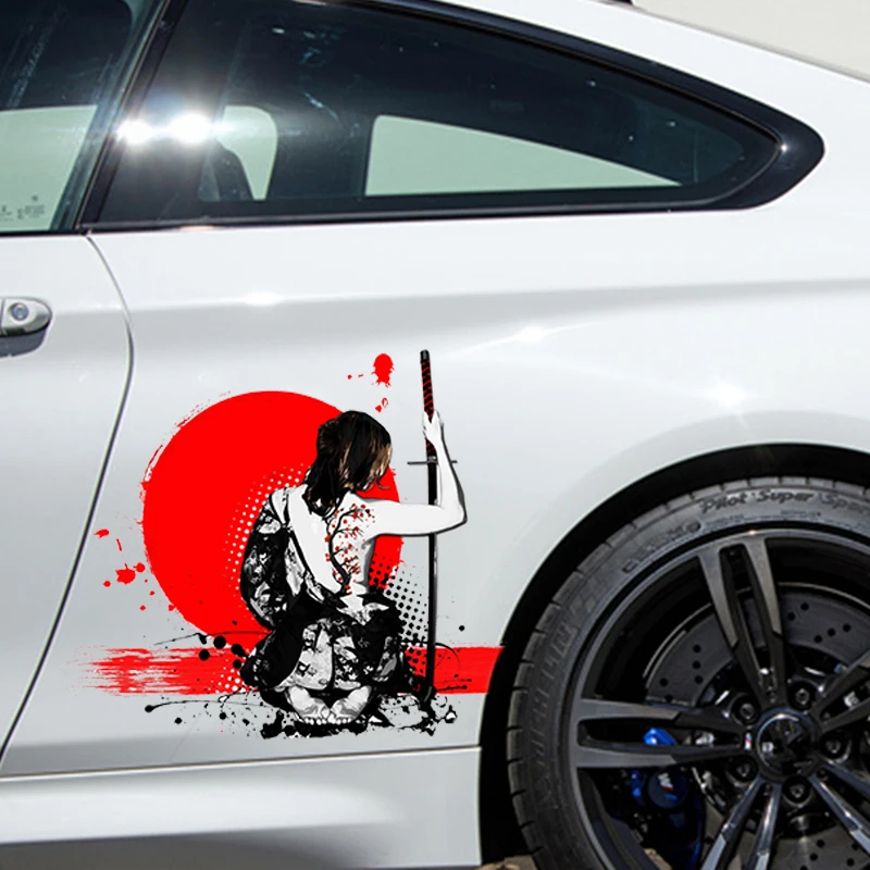 geisha japan Car decal side graphic vinyl decal modified racing car print decoration ita car car decal sticker