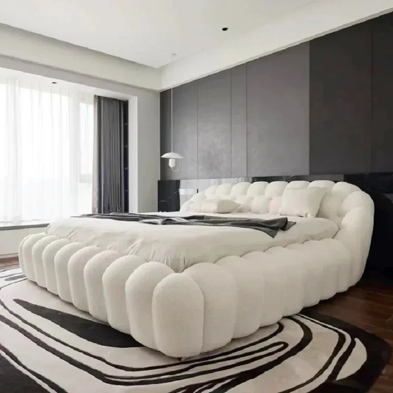 Modern Double Bed Beauty Nordic Design Multifunctional Sofa Bed European Simple Safe Children Wooden Lit 2 Personnes Furniture
