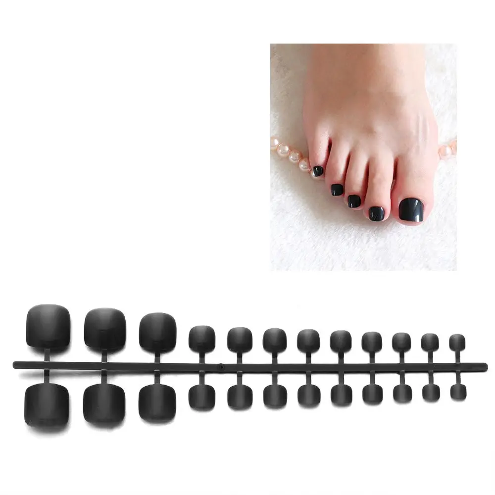 Fashion Soft Pure Colour Extensions Toe False Nail Tip Patch Fake Sticker