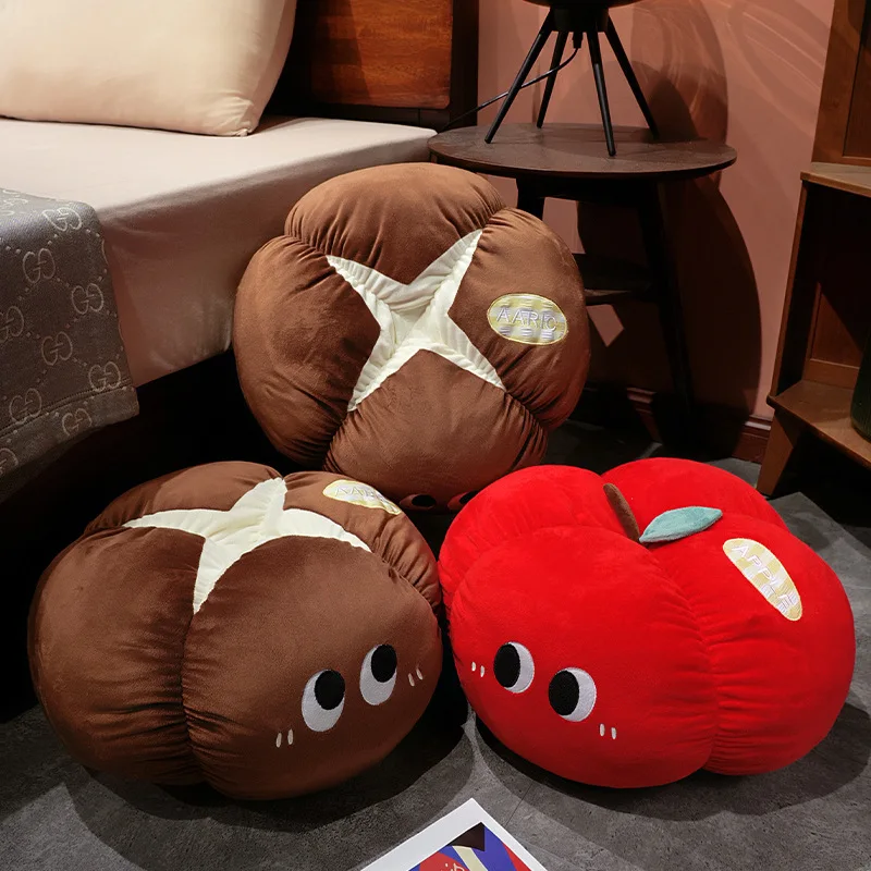 

1Pc 45cm Cartoon Fruit Apple & Mushroom Plush Cushion Stuffed Soft Vegetable Pillow Butt Pad Sofa Home Decoration Gift