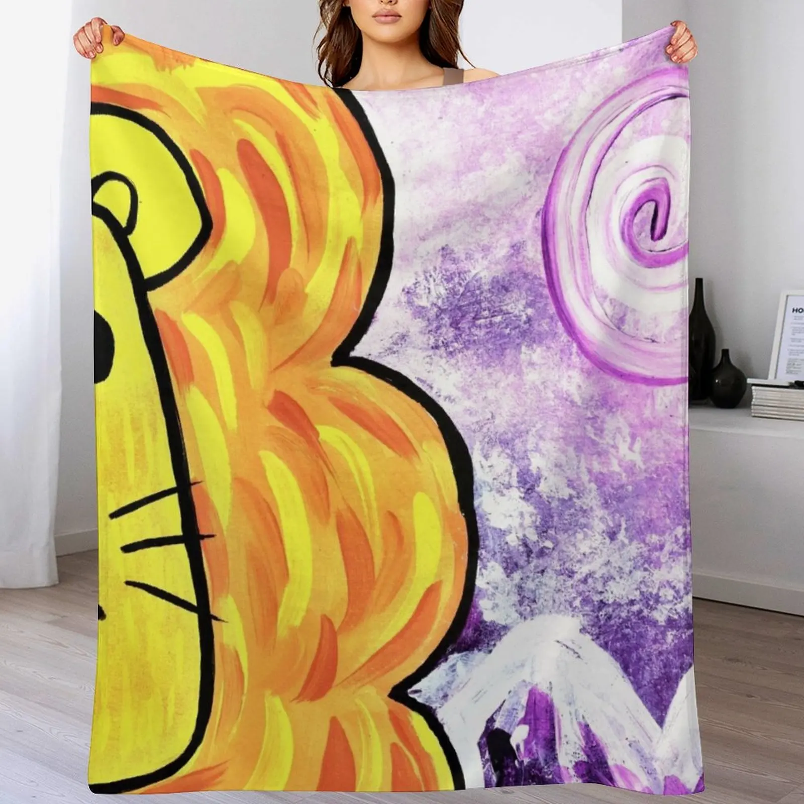 

Vibrant Lion. Lionardo The Lion Throw Blanket Flannel Weighted Bed Fashionable Blankets