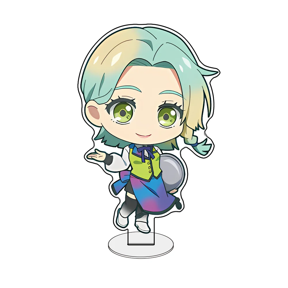 GNOSIA 10cm Acrylic Stand Keychain Raqio and Setsu Cute Waiter Uniform Game Desk Ornament Give to a friend Gift