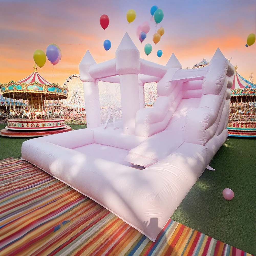 Castillo de salto inflable popular con tobogán, uso interior y exterior + soplador