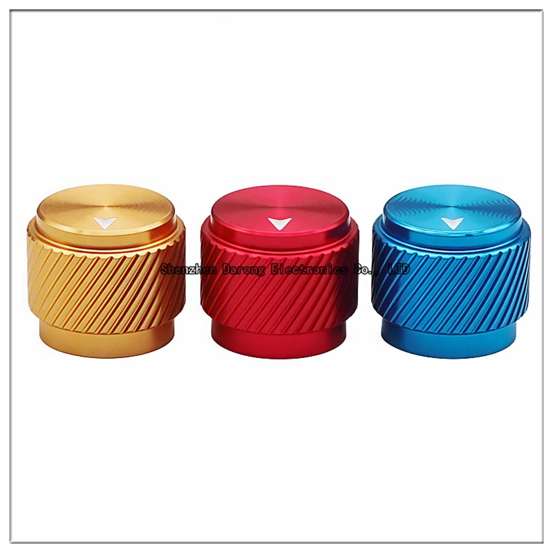 15 × 13 mm Aluminium-Knopfkappe mit massivem Kern, Twill-Knopfkappe, Potentiometer-/Encoder-Einstellkappe, Schalterkappe für elektronische Instrumente