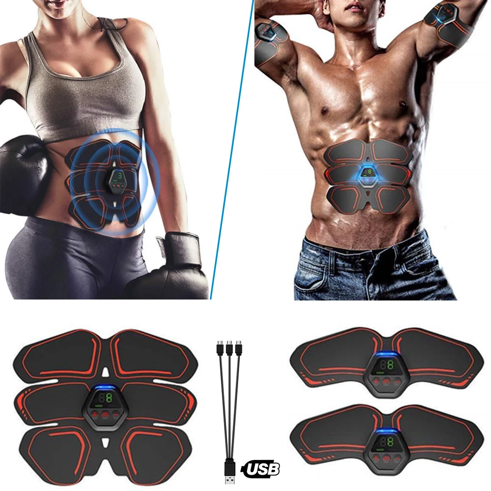 

EMS Abdominal Muscle Stimulator Trainer Smart Fitness Massage Sticker Electric Weight Loss Stickers Body Slimming Belt Unisex