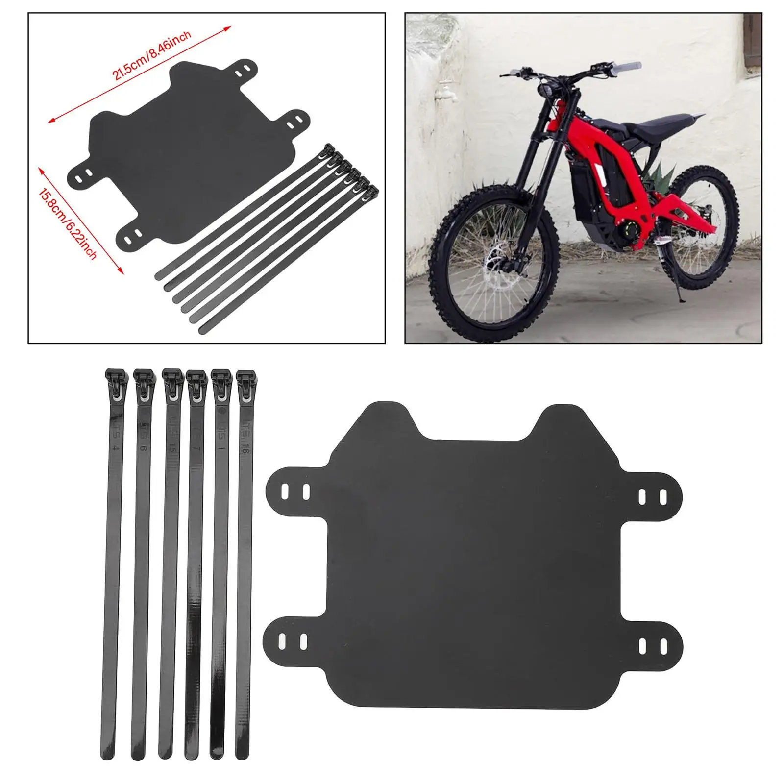 

Motorcycle License Plate Holder ABS Front Number Plate Durable Easy Install Replacement Frame for Surron Light Bee X Dirt Bike
