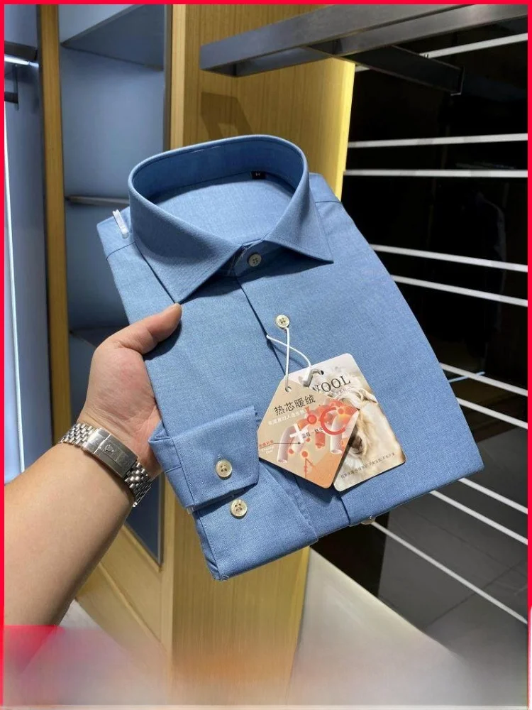 

Top Level Private ! Original 6300! Wool Modal! Wior Collar! Men's High End Long Sve irt Stand Fit Autumn Wear