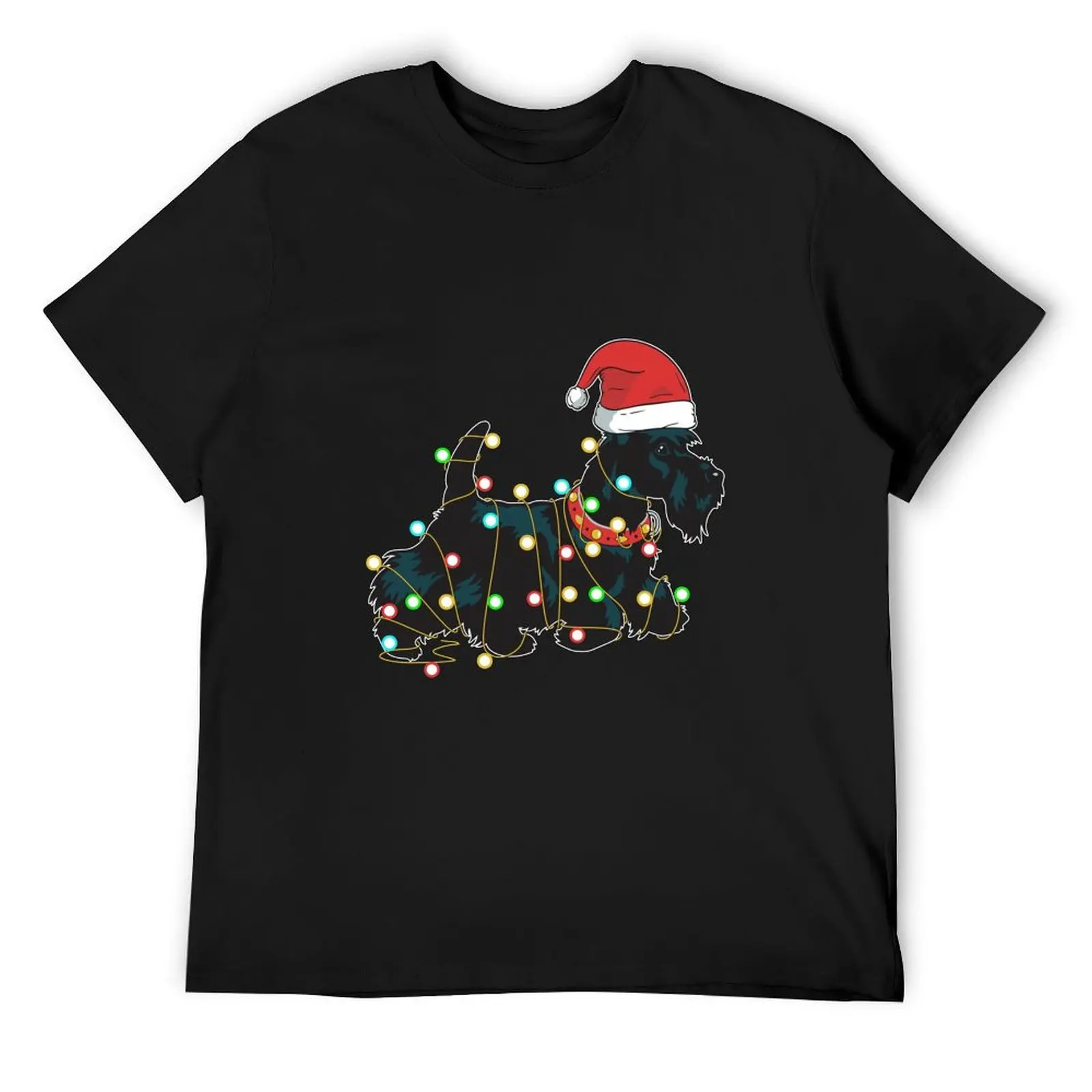 

Christmas Lights Scottie Dog Lover Funny Xmas Gift T-Shirt summer shirt T-shirts oversize vintage t shirts Men's t-shirts