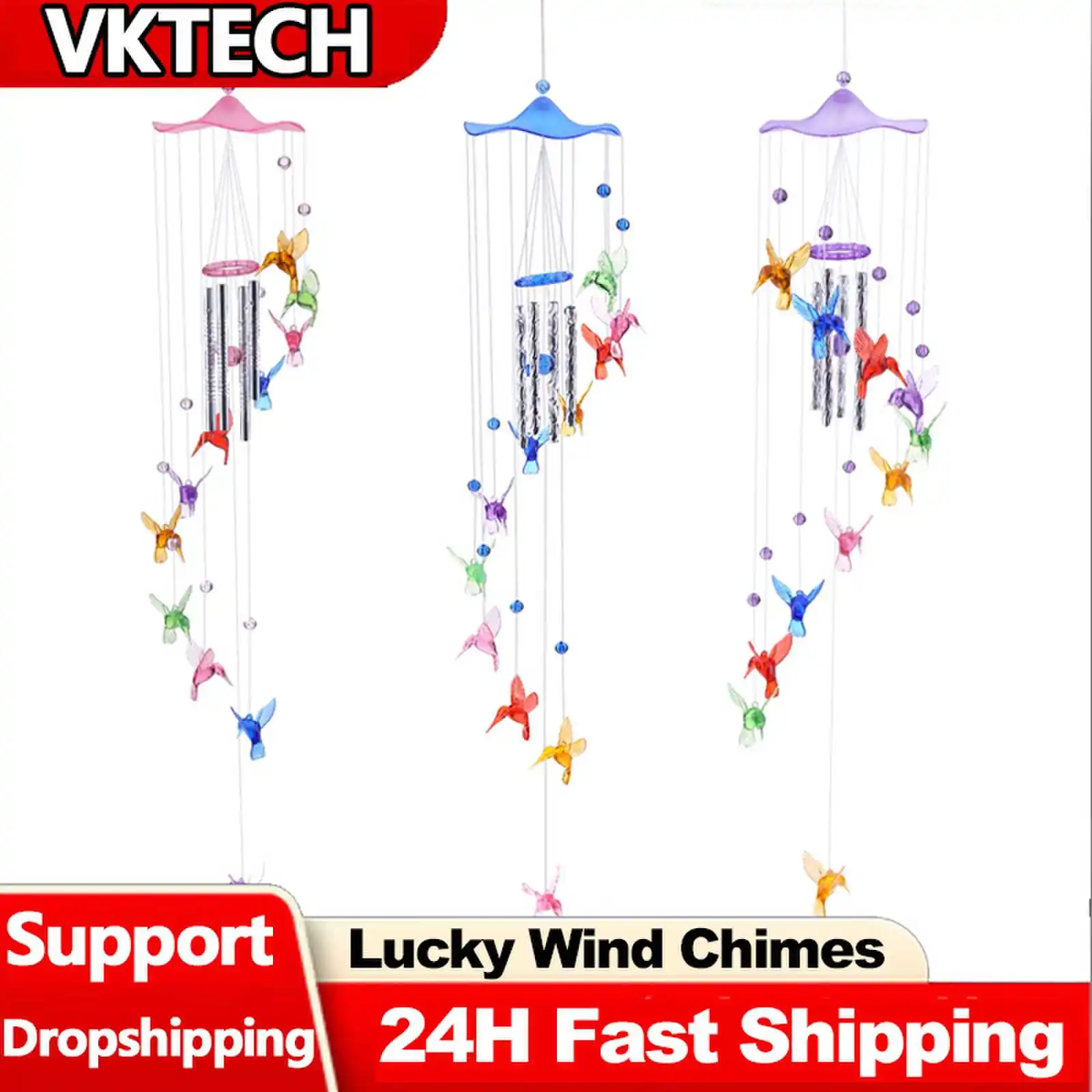 Hummingbird Lucky Wind Chimes Handmade Wall Hanging Wind Chime Pendants Art Crafts Ornaments Birthday Gifts Yard Decoration