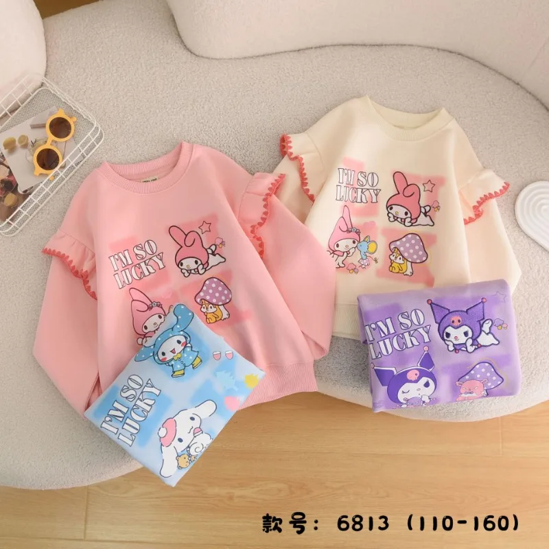 

Sanrio Cinnamoroll Anime Kawaii Kuromi Long Sleeve Clothing Shirt Cute Cartoon My Melody Children Hoodie Gifts for Kids