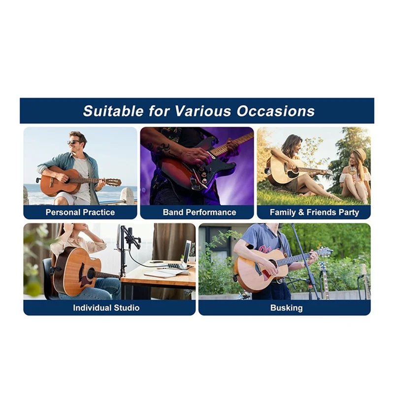 -A90P One To Two Electric Guitar Transceiver Wind Instrument 2.4G Wireless Audio System Adjustable Plug And Play