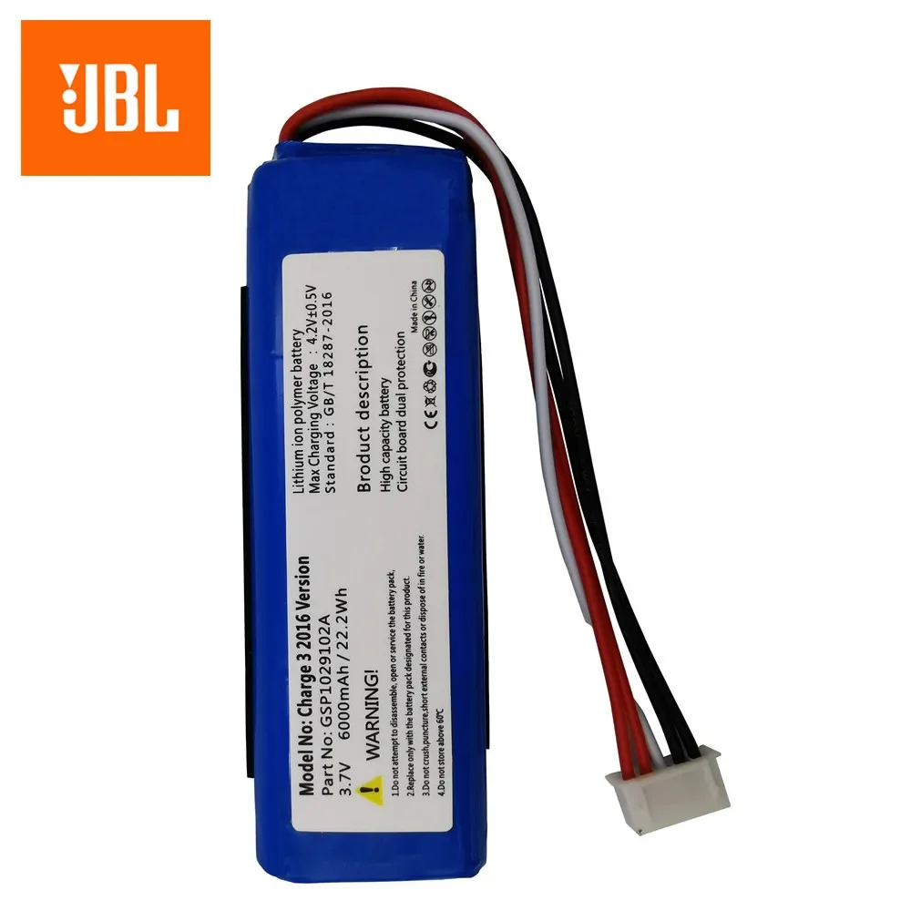 2024 Years New 100% Original Loudspeaker Battery 6000mAh For JBL Charge 3 (2016 Version) GSP1029102A Player Speaker Batteries