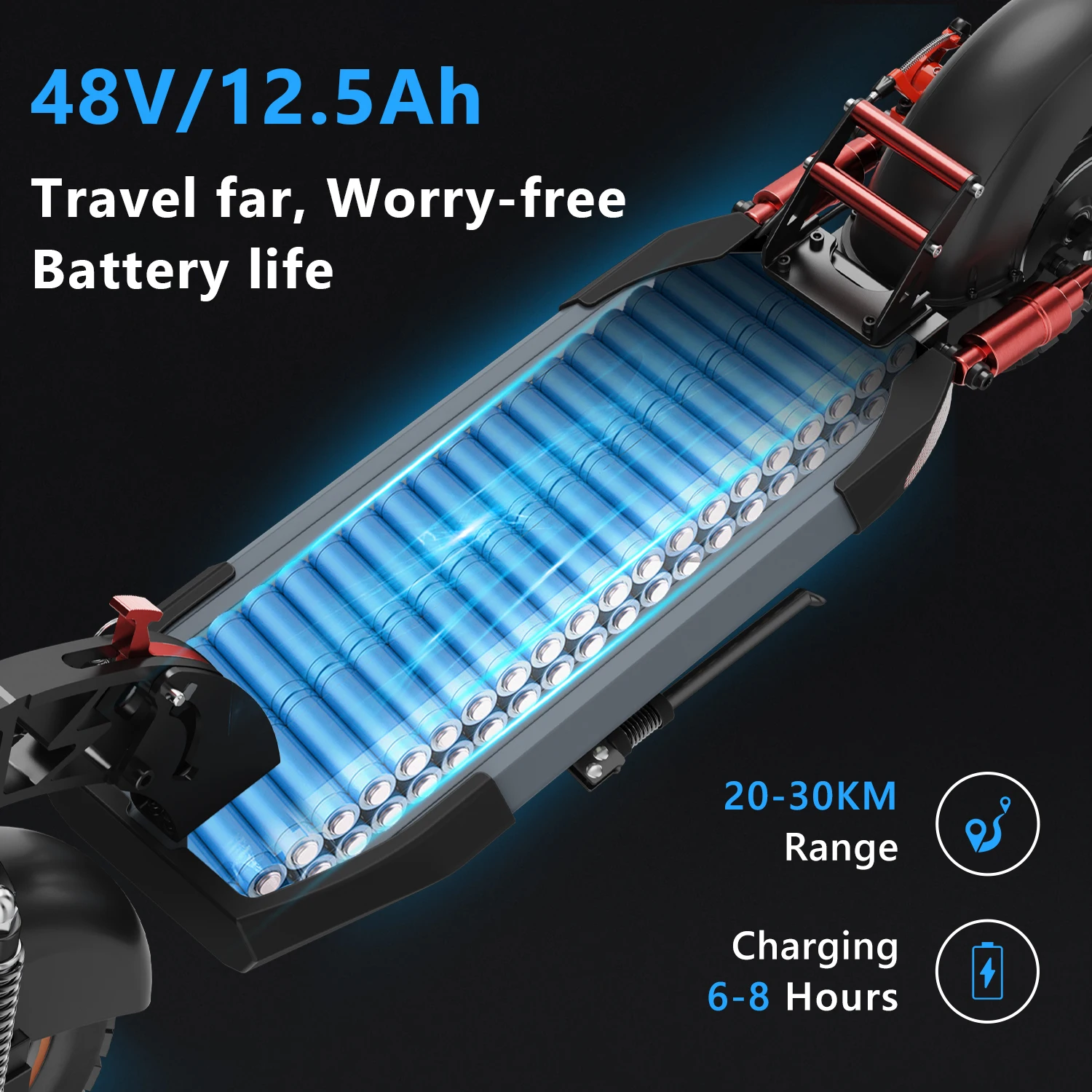 iE-A1 سكوتر كهربائي 800 واط 48V12.5Ah 25MPH 10-20mi المدى الركاب الحضري طوي الكبار مدينة السفر الولايات المتحدة الشحن المحلي E-سكوتر #4