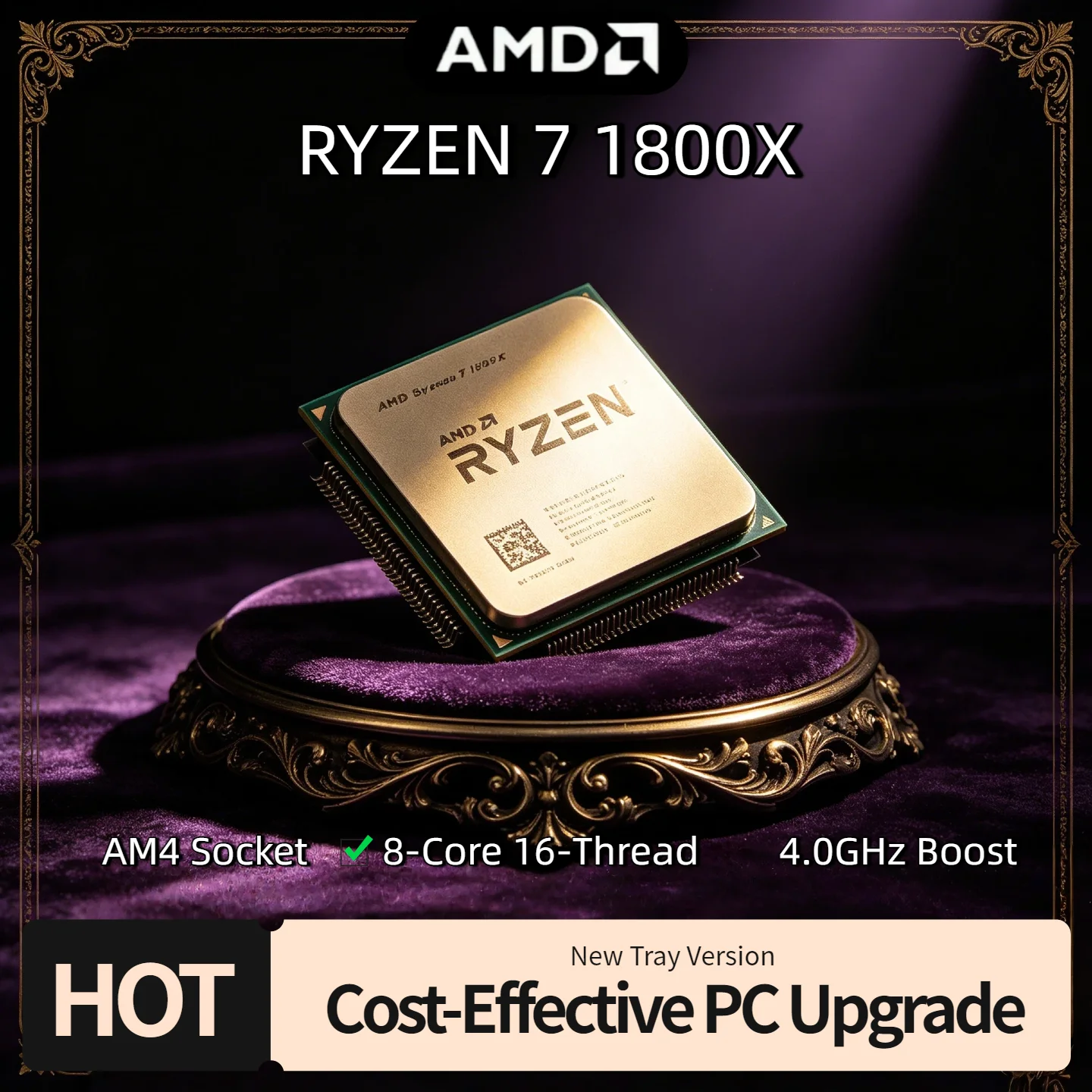 

Gaming Processor AMD Ryzen 7 1800X R7 1800X CPU 3.6 4.0GHz 95W 8 Core 16 Thread AM4 Desktop Loose Piece Pro Max 4K