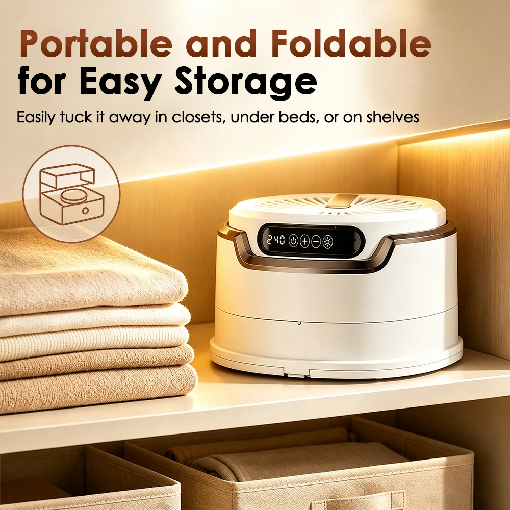 Tragbarer Kleidertrockner, faltbarer Mini-Trockner, 600/150 W, PTC-Heizung, UV-Sterilisation, ideal für Wohnungen, Studentenwohnheime und Schlafzimmer. – Detail 1