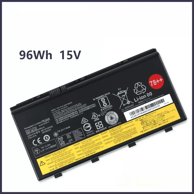 

Оригинальный аккумулятор 00HW030 SB10F46468 01AV451 емкостью 96 Втч 78 + для Lenovo ThinkPad P70 P7