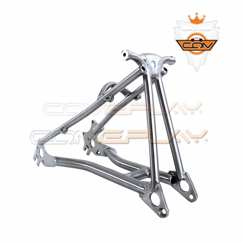 

Wholesale 16 Inch Disc Brake Folding Bike Parts Titanium Rear Triangle Bike Frame Tri-fold Bicycle Frame Metal Wholesale Supply