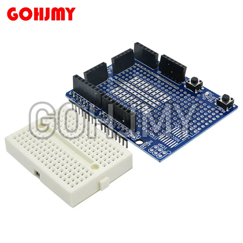 1pcs/lot UNO Proto Shield prototype expansion board with SYB-170 mini bread board based For ARDUINO UNO ProtoShield