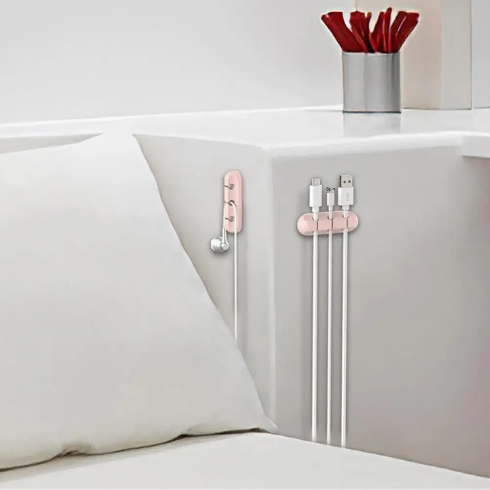 Silicone USB Cable Organizer Cable Winder Desktop Tidy Management Clips Cable Holder for Mouse Headphone Wire Organizer