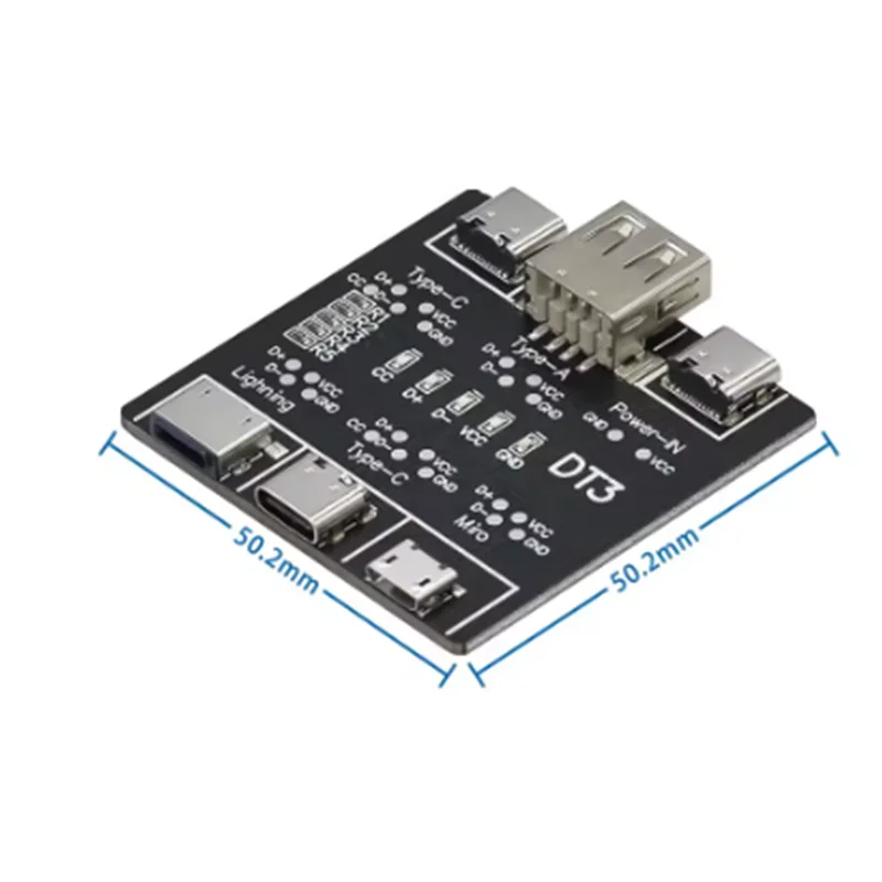 USB Data Cable On-Off Detection Board for Micro Type-C Port DT3 USB Cable Tester Fast Detection Lightweight Durable