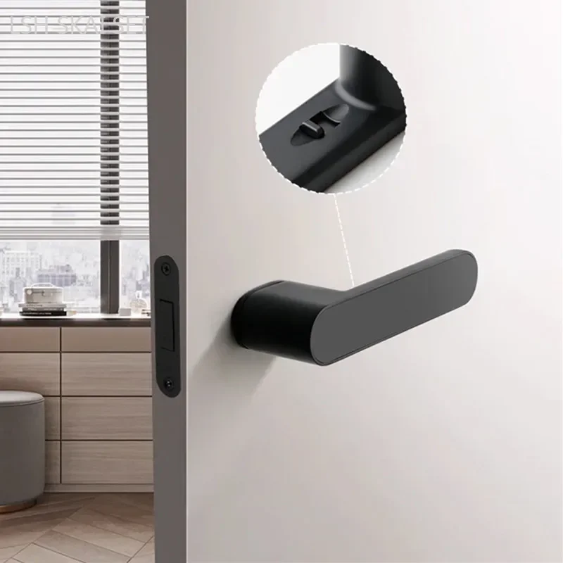 Imagem -03 - Magnetic Silent Bedroom Door Locks Indoor Zinc Alloy Security Lock Double Sided Handle Único Bloqueio de Língua Household Hardware