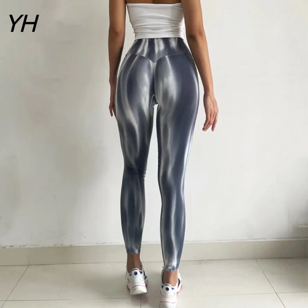 Tie Dye Seamless Leggings Scrunch Butt Lifting Legging Push Up Workout Elastic Tights Booty High Waist Yoga Pants Gym Leggings