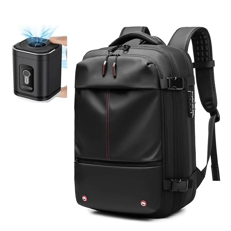 60L Airback Expandable Backpack with Air Pump Vacuum Compression Airbag Backpack Men Women Carry-on Business BackPack School Bag