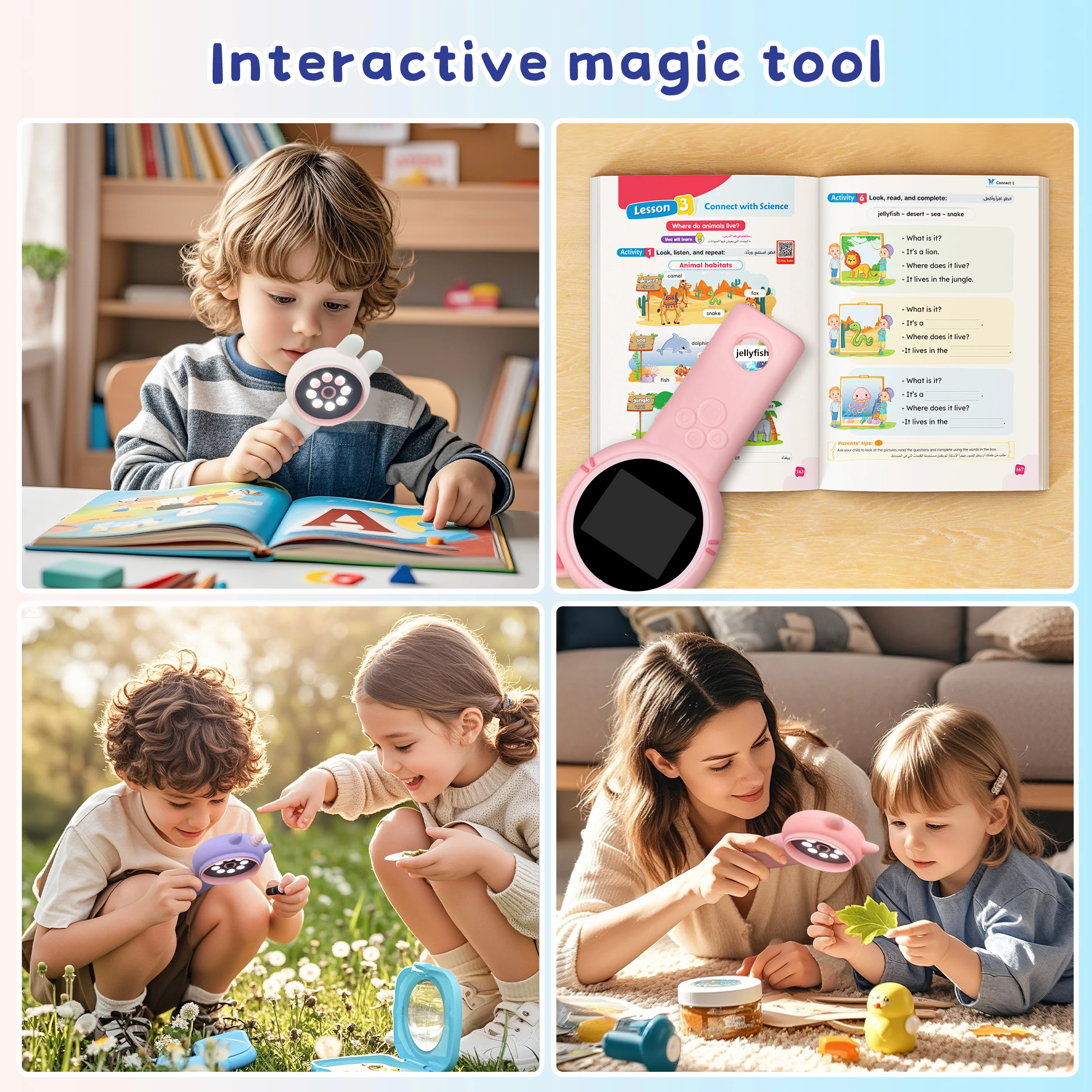 Pocket Microscope Kids 500X Science Toy With Photo And Video Function Mini Handheld Microscope Outdoor Children Educational Toy