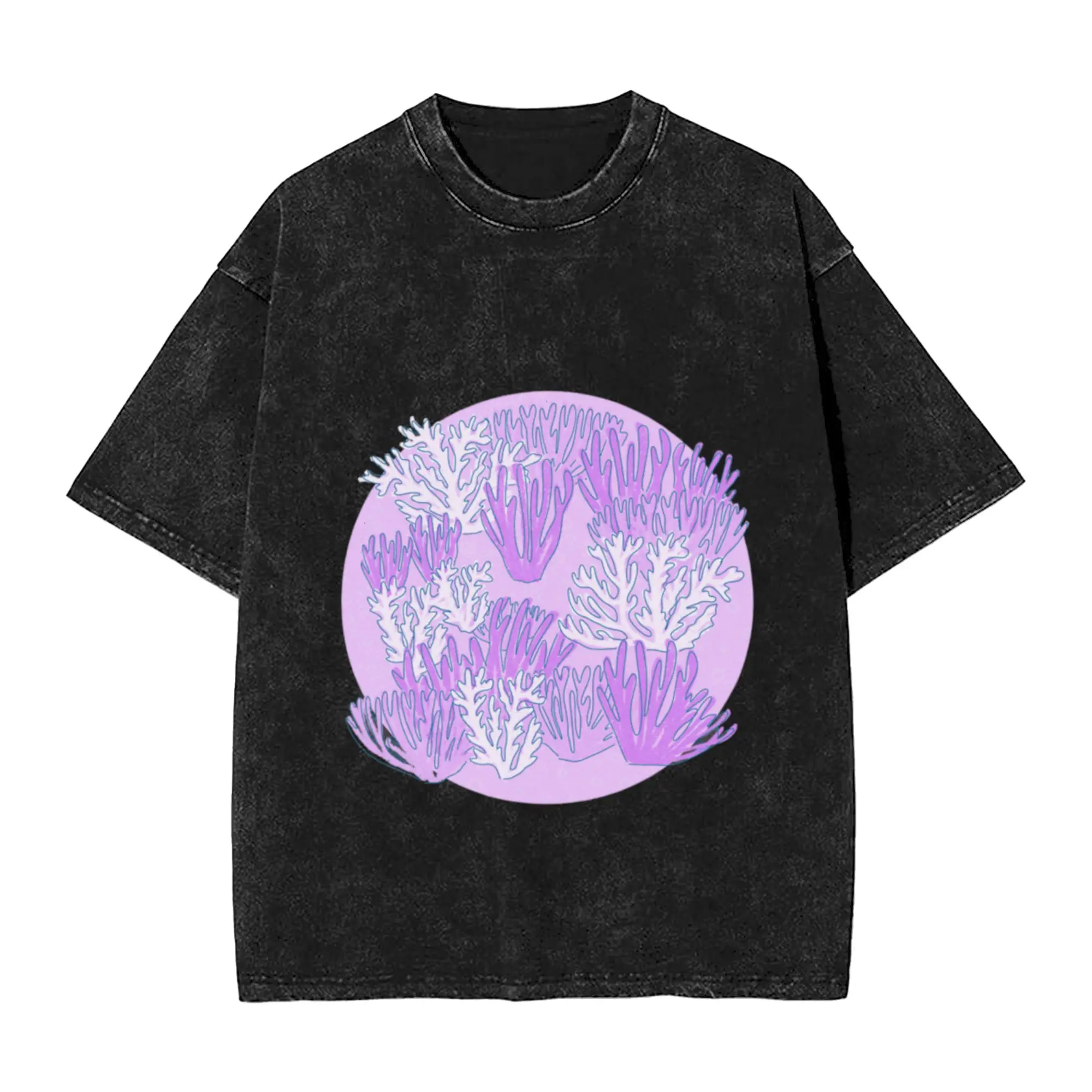 mystical purple - Corals Classic Stylish A T-Shirt Oversized Short Sleeve Men's Women's Cotton Tees Tops