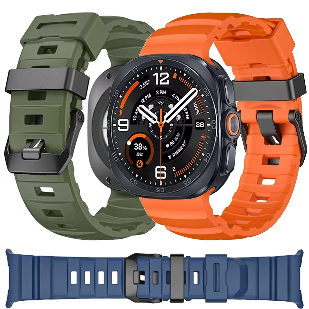 Trail Silicone Strap for Samsung Galaxy Watch Ultra 2-1 47mm Sport Comfortable Bracelet for Galaxy Watch Ultra 47mm Replace Band