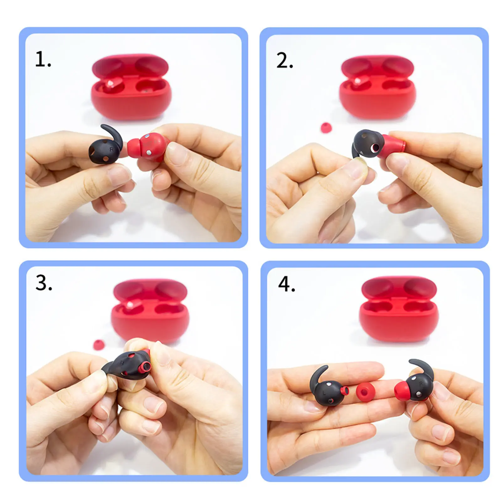 5 Pairs Silicone Ear Hooks Case Cover Anti-slip Sports Earphone Earhooks For Beat Studio Buds Dust-Proof Earphone Earcaps