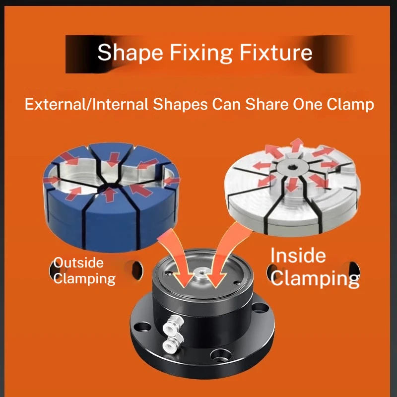 

CNC ID OD Pneumatic Workingholding Clamps Workpiece Clamping Fixtures Clamp Any Shape Hold On External Internal Form