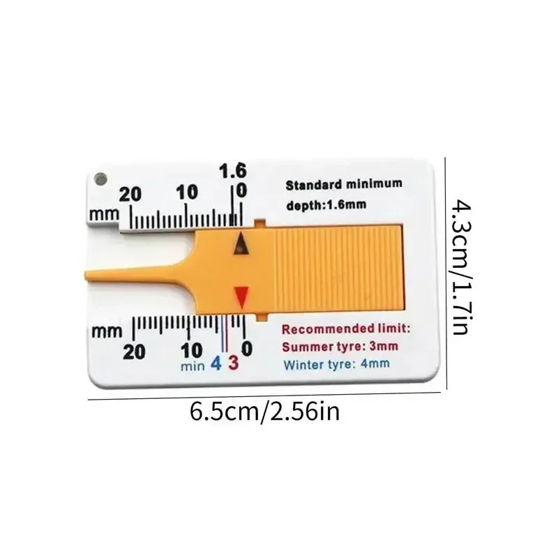 2PCS 0-20mm Auto Car Wheel Tread Depthometer Depth Indicator Ruler Plastic Tread Gauge Tire Depth Meter Tire Wheel Measure Tool