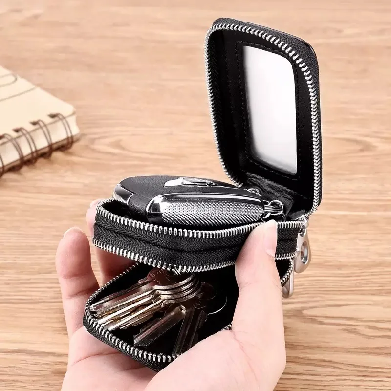 Auto Schlüsselanhänger Tasche Auto Fernbedienung Schlüssel Tasche PU Leder Schlüsselanhänger Schutz Große Kapazität Schlüssel Münze Halter Schlüsselanhänger Fall Schlüssel Tasche Tasche