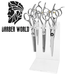 Barber Scissors Holder Professional Salon Shears Display Stand Racks Acrylic Makeup Brush Organizer Hairdressing Supplies