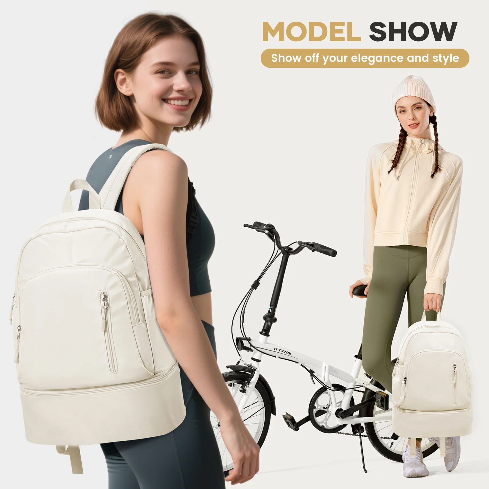 Gym Backpack for Women, Waterproof Workout Backpack with Shoe Compartment & Wet Dry, Lightweight Travel Backpack for Sports Yoga