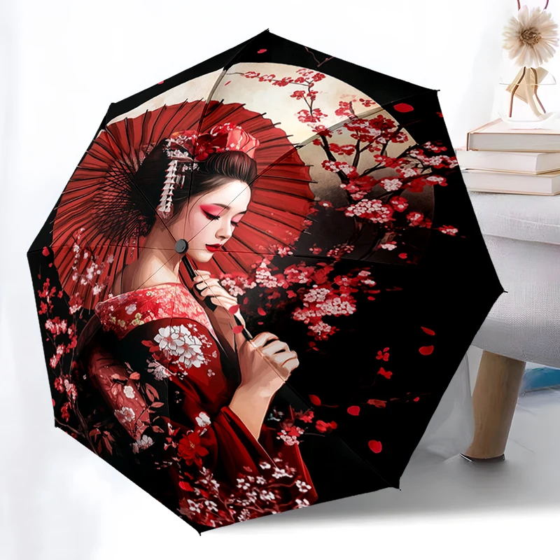 

Japanese Geisha Umbrella, Portable 8-Rib Iron Frame Umbrella, Perfect for Outdoor Travel, Home Access, Birthday Christmas Gifts