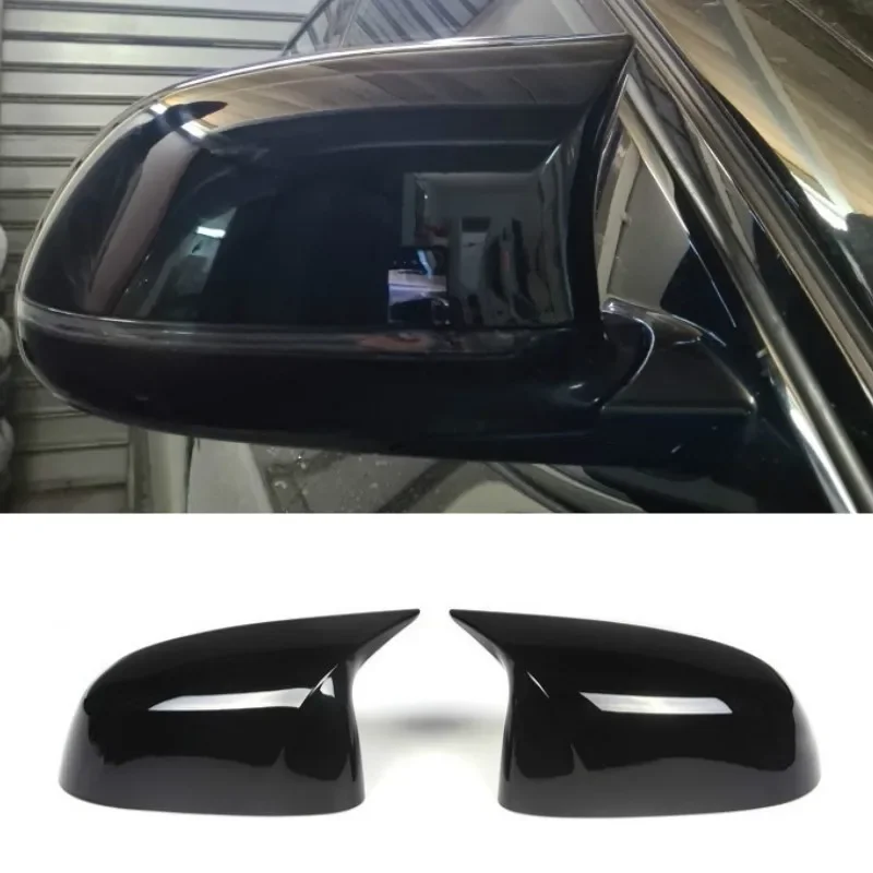 2 Pcs Glossy Balck Cover Auto Rearview Mirror Cap Covers Blind Spot Mirror Fit for BMW 2014-2018 F15 X5 & F16 X6 F26 X4 F25 X3