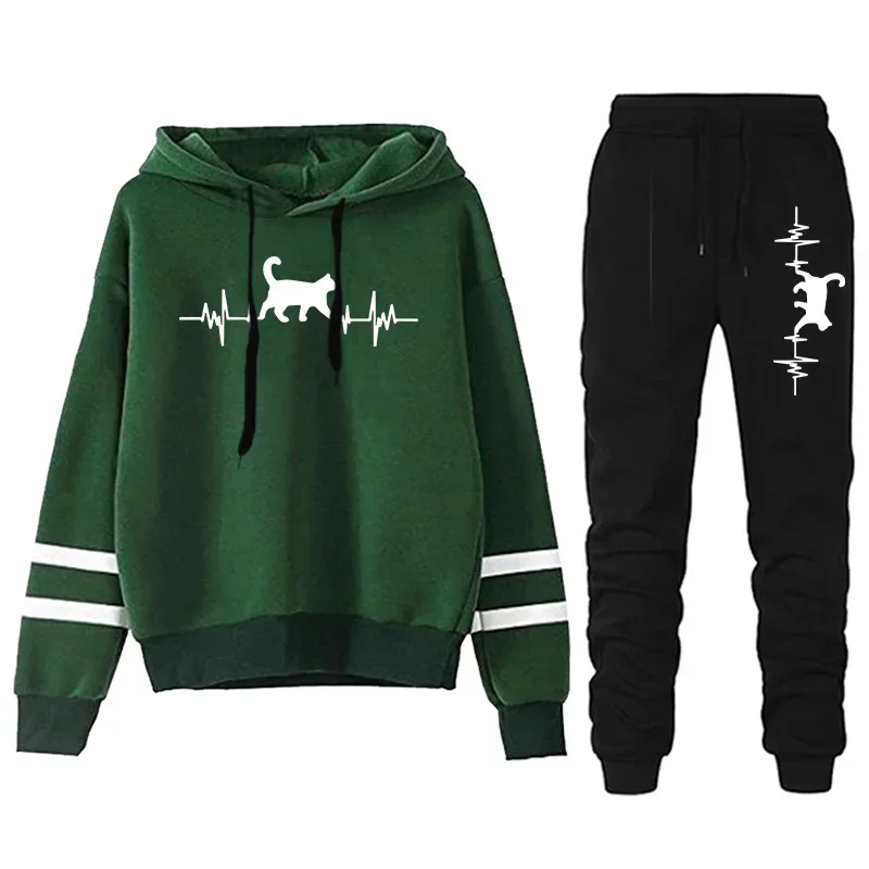 

Лидер продаж, модный повседневный качественный женский спортивный костюм, осенне-зимние толстовки, повседневная толстовка в одну полоску, спортивные штаны, удобные уличные штаны