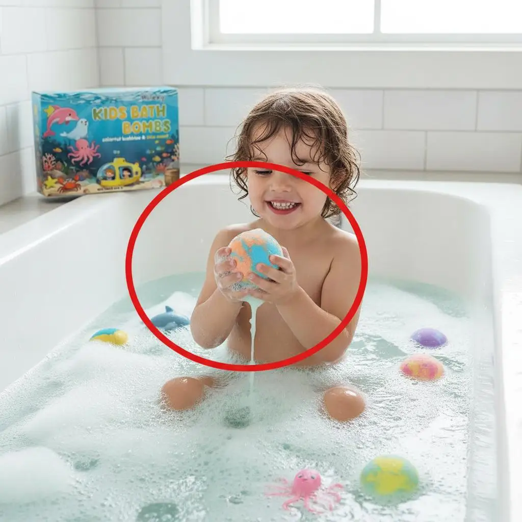6Pcs Kids Bath Bombs Gift Set 300g Colorful Spa Bath Bombs With Rich Bubbles For Fun Bath Time Gentle Mild Formula Moisturizes