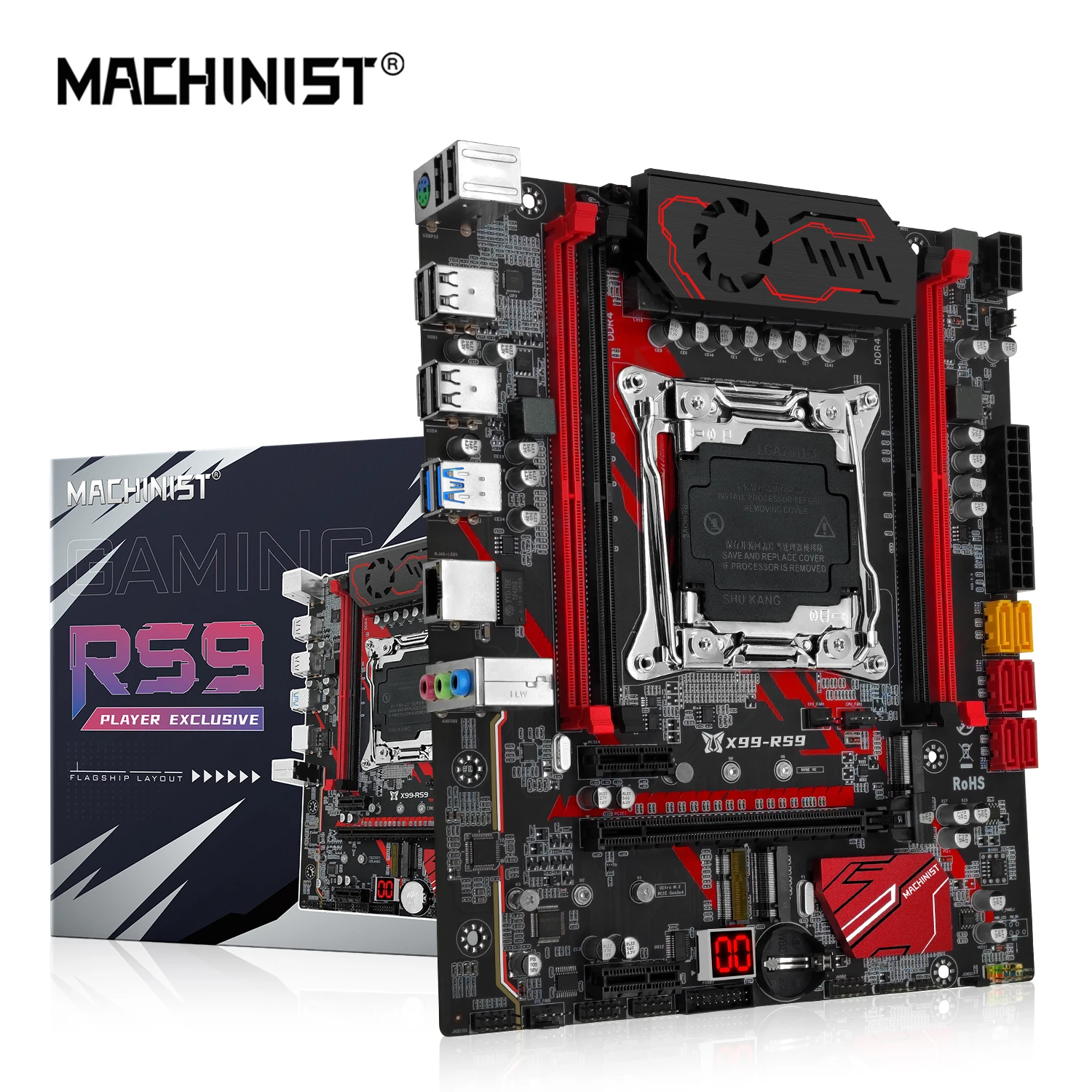 

MACHINIST X99 RS9 Motherboard LGA 2011-3 Slot Support Xeon E5 2640 2666 2667 2670 V3/V4 CPU Processor DDR4 RAM Memory M.2 NVME