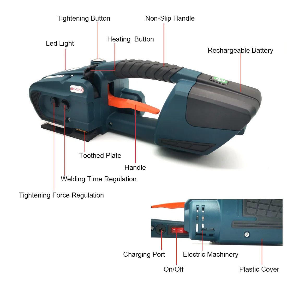 Strapping Machine with Two Battery for 13/16mm PP/PET Straps Use Battery and Two Battery