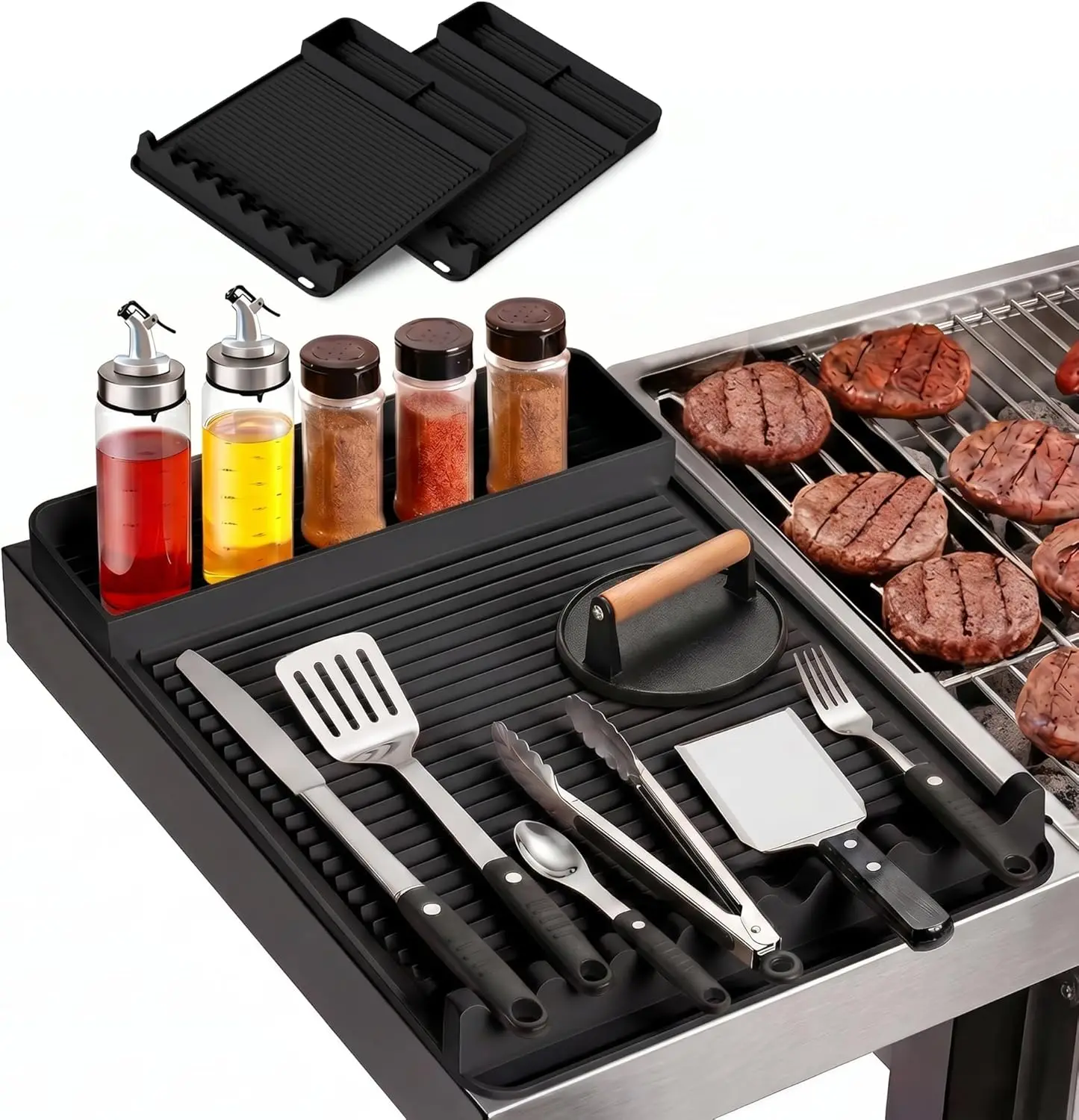Heat Resistant Silicone Grill Mat for Blackstone - 2Pack 16x11.5'' Non-Slip BBQ Tool Mat, Outdoor Cooking Camping & Tailgating,