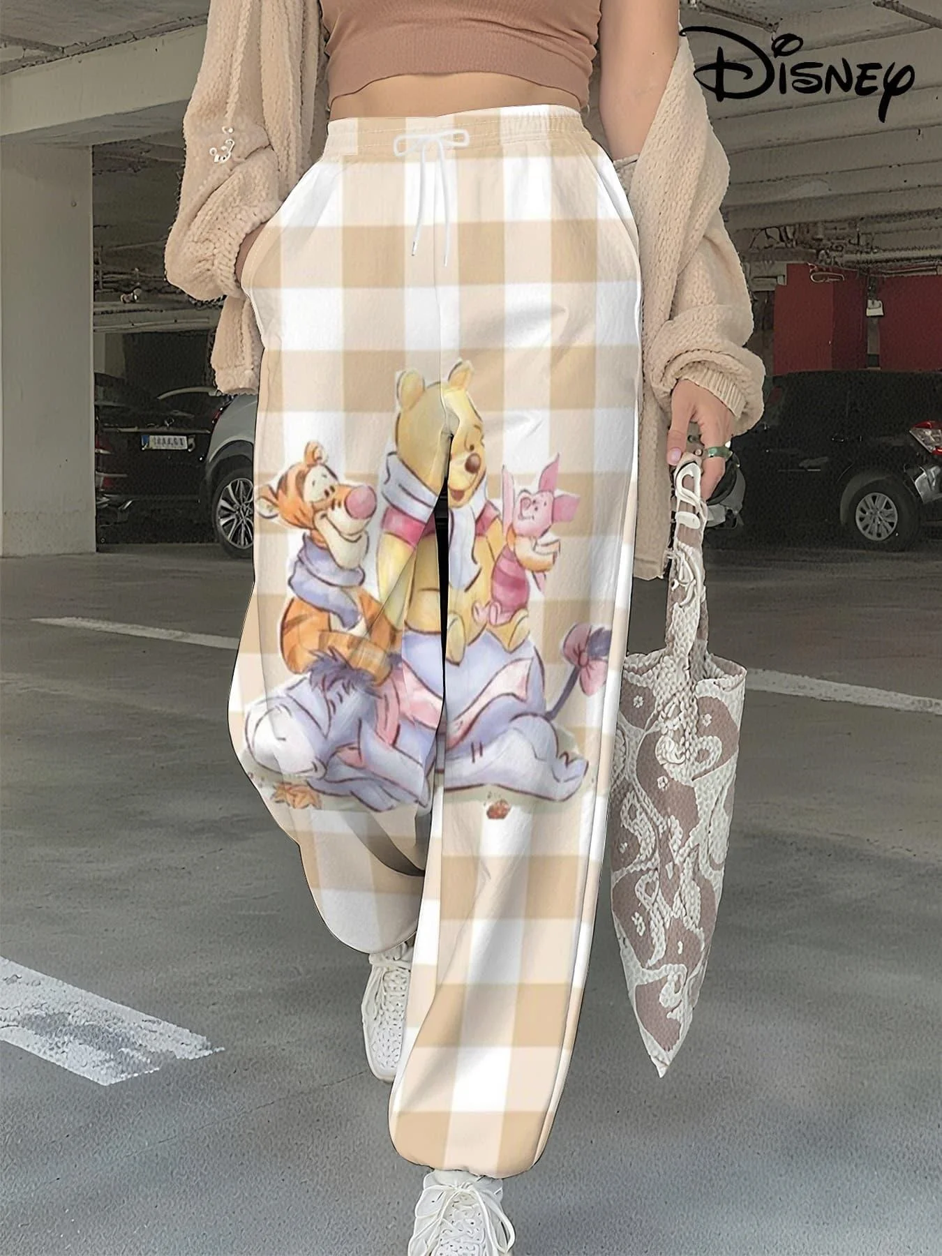 Disney Animated Cartoon Sweet Cool Trendy Women's Explosive Street Spring and Autumn Style Ankle Pants Oversized Women's Adult