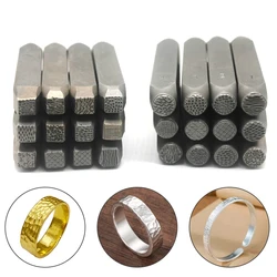 1 Piece Texture Metal Stamp Round Square Jewelry Stamping Punch for Retro Bracelet Ring Making