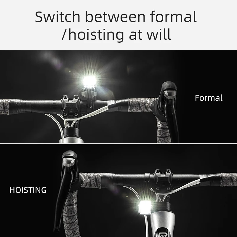 ROCKBROS 자전거 라이트 C 타입 충전식 라이트, MTB 도로 자전거 라이트, LED 손전등, IPX6 사이클링 야외 헤드라이트 액세서리