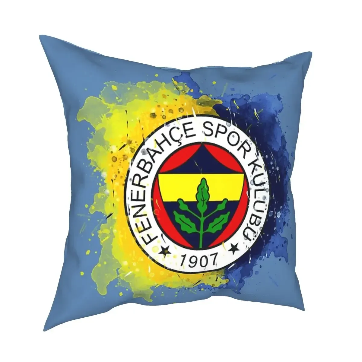 Fenerbahce, подушка с акварельным дизайном в стиле амбул, Обложка, наружная Подушка, барные стулья 45x45 см, 18x18 дюймов