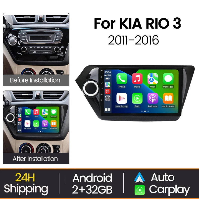 

MEKEDE Car Radio Multimedia Video Player For Kia RIO 3 2011 - 2016 Navigation stereo GPS Android Auto Wireless Carplay WIFI BT